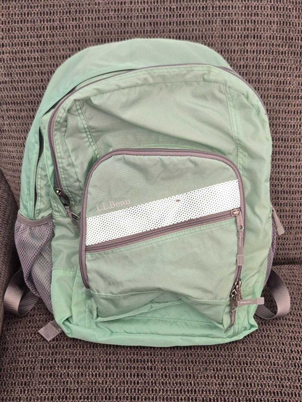L.L. Bean Mint Green Backpack with Gray Trim